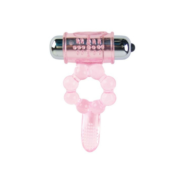 BAILE ANILLO SILICONA 10 RITMOS LENGUA CON VIBRACION ROSA