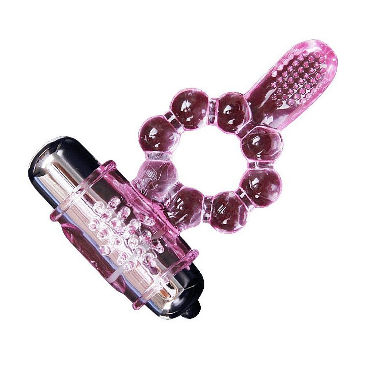 BAILE ANILLO SILICONA 10 RITMOS LENGUA CON VIBRACION ROSA