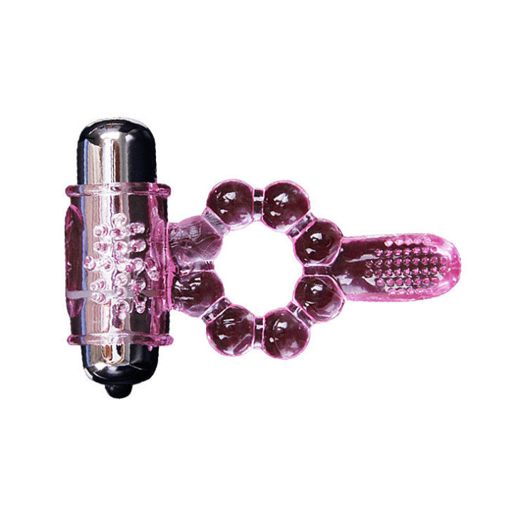 BAILE ANILLO SILICONA 10 RITMOS LENGUA CON VIBRACION ROSA