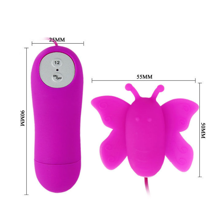 BAILE ESTIMULADOR DE CLITORIS MARIPOSA LOVE EGGS 12 VELOCIDADES LILA CONTROL REMOTO