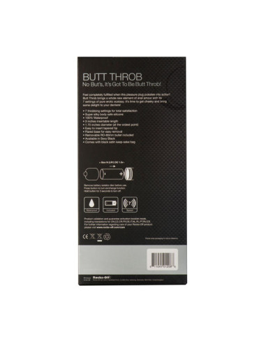 ROCKS OFF BUTT THROB ESTIMULADOR DEL PUNTO P 7 VELOCIDADES NEGRO