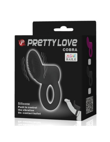 PRETTY LOVE COBRA ANILLO VIBRADOR COBRA NEGRO