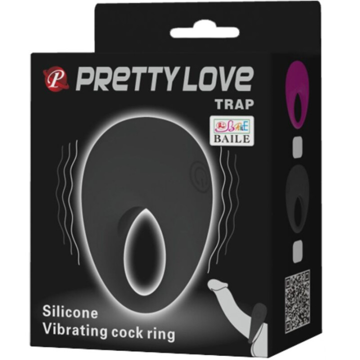 PRETTY LOVE TRAP ANILLO VIBRADOR NEGRO