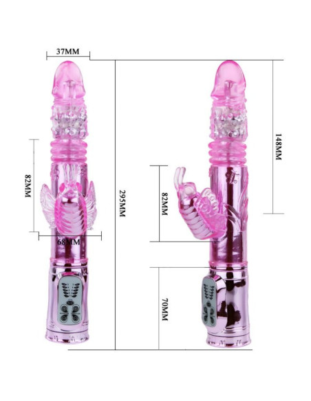 BAILE VIBRADOR RECARGABLE CON ROTACION Y ESTIMULADOR THROBBING BUTTERF BAILE VIBRADOR RECARGABLE CON ROTACION Y ESTIMULADOR THROBBING BUTTERF