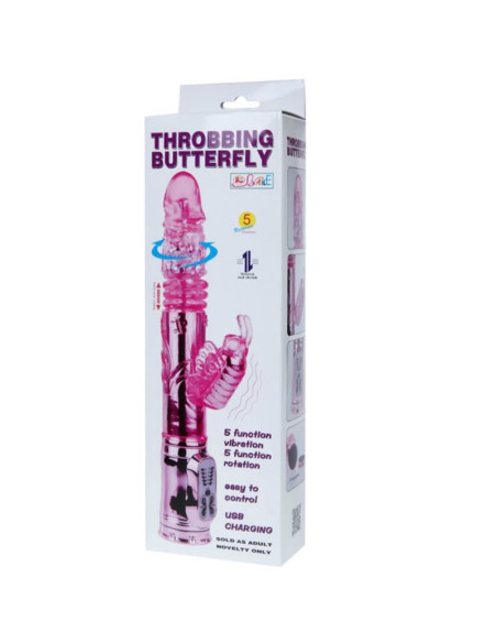BAILE VIBRADOR RECARGABLE CON ROTACION Y ESTIMULADOR THROBBING BUTTERF BAILE VIBRADOR RECARGABLE CON ROTACION Y ESTIMULADOR THROBBING BUTTERF