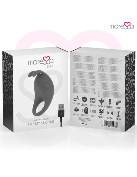 MORESSA BRAD PREMIUM SILICONE RECARGABLE NEGRO MORESSA BRAD PREMIUM SILICONE RECARGABLE NEGRO