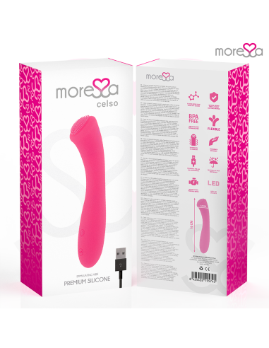 MORESSA CELSO MASAJEADOR DUO PUNTO G Y SUERO PELVICO PREMIUM SILICONE RECARGABLE