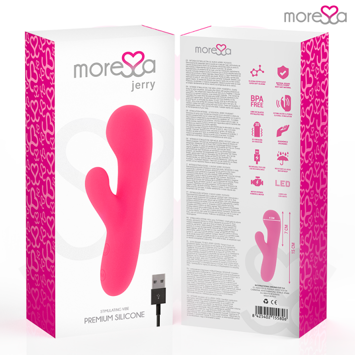 MORESSA JERRY CLIP VIBRADOR PUNTO G Y CLITORIS PREMIUM SILICONE RECARGABLE