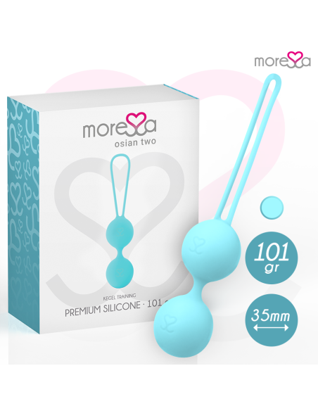 MORESSA OSIAN TWO ENTRENAMIENTO SUELO PELVICO 101gr PREMIUM SILICONA TURQUESA MORESSA OSIAN TWO ENTRENAMIENTO SUELO PELVICO 101gr PREMIUM SILICONA TURQUESA