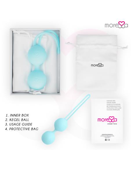 MORESSA OSIAN TWO ENTRENAMIENTO SUELO PELVICO 101gr PREMIUM SILICONA TURQUESA MORESSA OSIAN TWO ENTRENAMIENTO SUELO PELVICO 101gr PREMIUM SILICONA TURQUESA