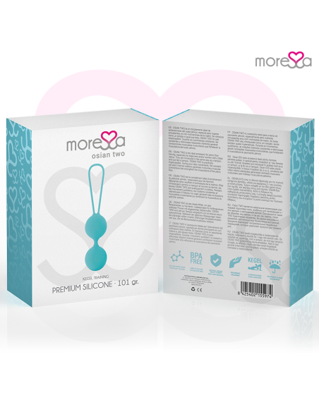 MORESSA OSIAN TWO ENTRENAMIENTO SUELO PELVICO 101gr PREMIUM SILICONA TURQUESA MORESSA OSIAN TWO ENTRENAMIENTO SUELO PELVICO 101gr PREMIUM SILICONA TURQUESA