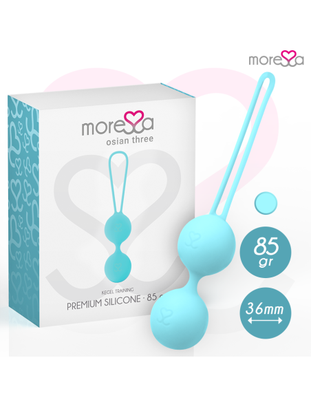 MORESSA OSIAN THREE ENTRENAMIENTO SUELO PELVICO 85 gr PREMIUM SILICONA TURQUESA MORESSA OSIAN THREE ENTRENAMIENTO SUELO PELVICO 85 gr PREMIUM SILICONA TURQUESA