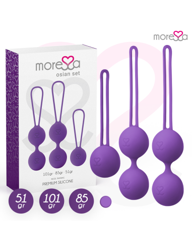 MORESSA OSIAN SET Osian One 51 Gr Osian Two 101 Gr Osian Three 85 gr PREMIUM SILICONA LILA