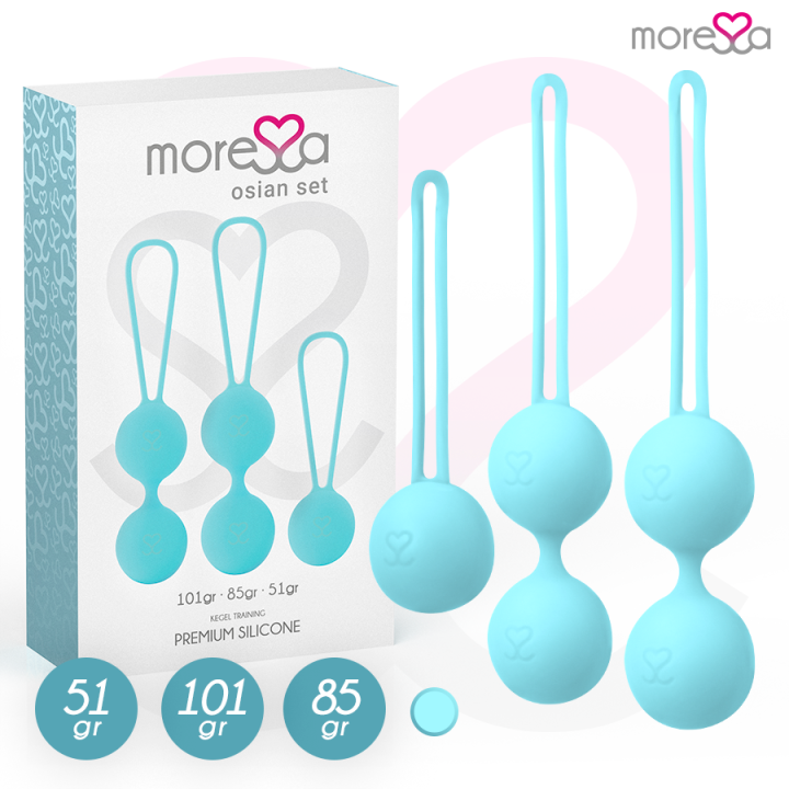 MORESSA OSIAN SET Osian One 51 Gr Osian Two 101 Gr Osian Three 85 gr PREMIUM SILICONA TURQUESA