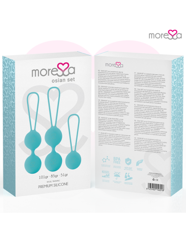 MORESSA OSIAN SET Osian One 51 Gr Osian Two 101 Gr Osian Three 85 gr PREMIUM SILICONA TURQUESA