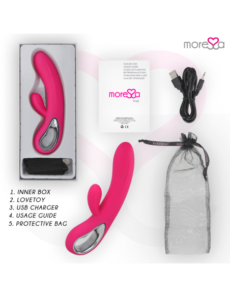 MORESSA TROY MASAJEADOR PUNTO G Y CLITORIS PREMIUM SILICONE RECARGABLE MORESSA TROY MASAJEADOR PUNTO G Y CLITORIS PREMIUM SILICONE RECARGABLE