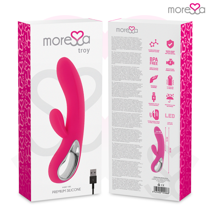 MORESSA TROY MASAJEADOR PUNTO G Y CLITORIS PREMIUM SILICONE RECARGABLE