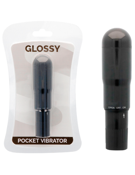 GLOSSY POCKET VIBRADOR NEGRO