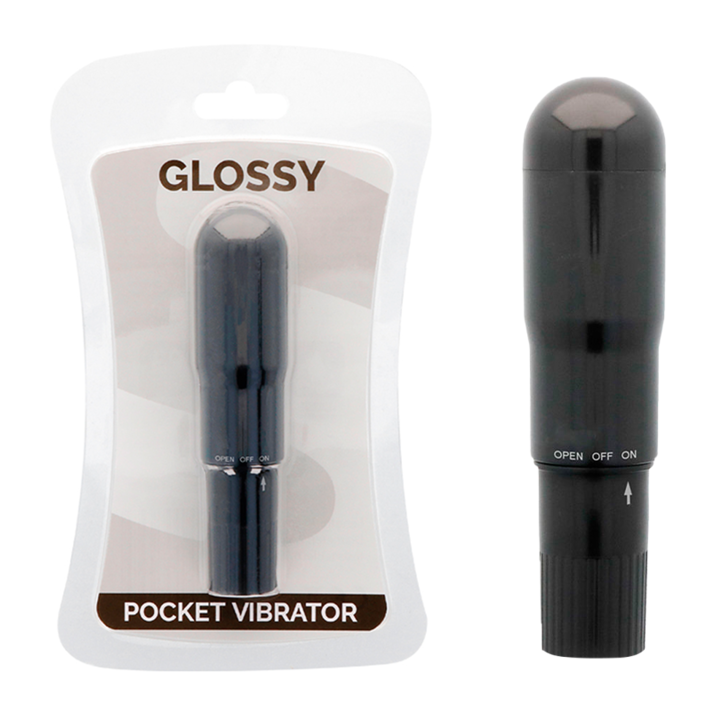 GLOSSY POCKET VIBRADOR NEGRO