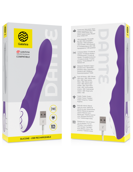 GALATEA DANTE VIBRADOR LILA COMPATIBLE CON WATCHME WIRELESS TECHNOLOGY GALATEA DANTE VIBRADOR LILA COMPATIBLE CON WATCHME WIRELESS TECHNOLOGY