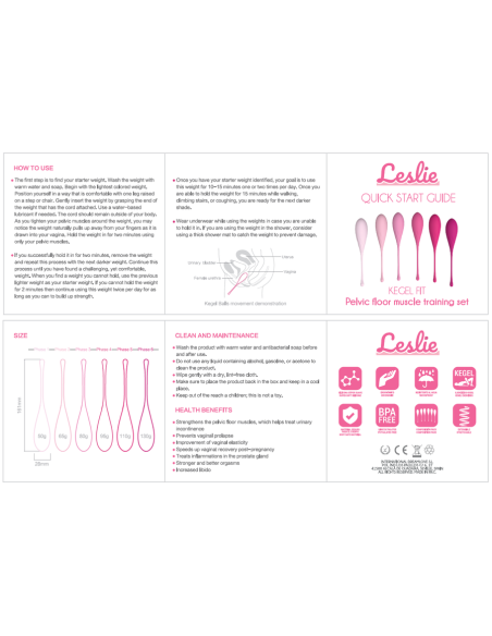 LESLIE KEGEL FIT ENTREGADOR SUELO PELVICO 6 PESOS