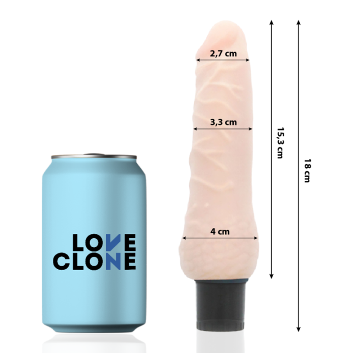 LOVECLONE SVEN VIBRADOR REALISTICO SELF LUBRICATION 185 CM O 33 CM