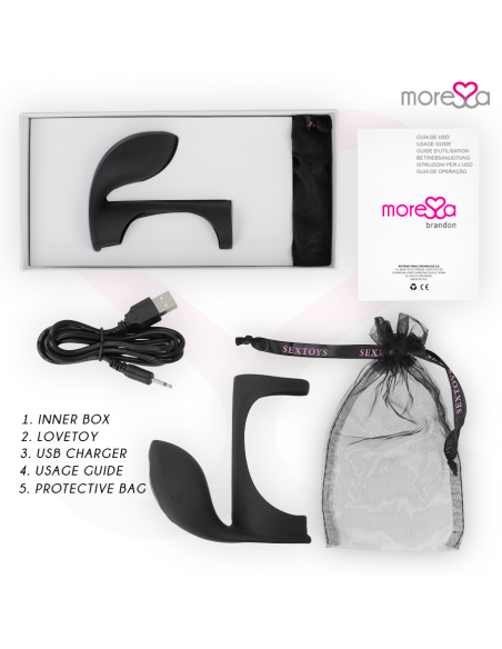 MORESSA BRANDON POTENTE ANILLO VIBRADOR CON FUNDA DE ENGROSAMIENTO MASCULINO