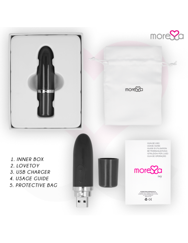 MORESSA IVY MASAJEADOR SIMULADOR LABIAL DE VIAJE NEGRO