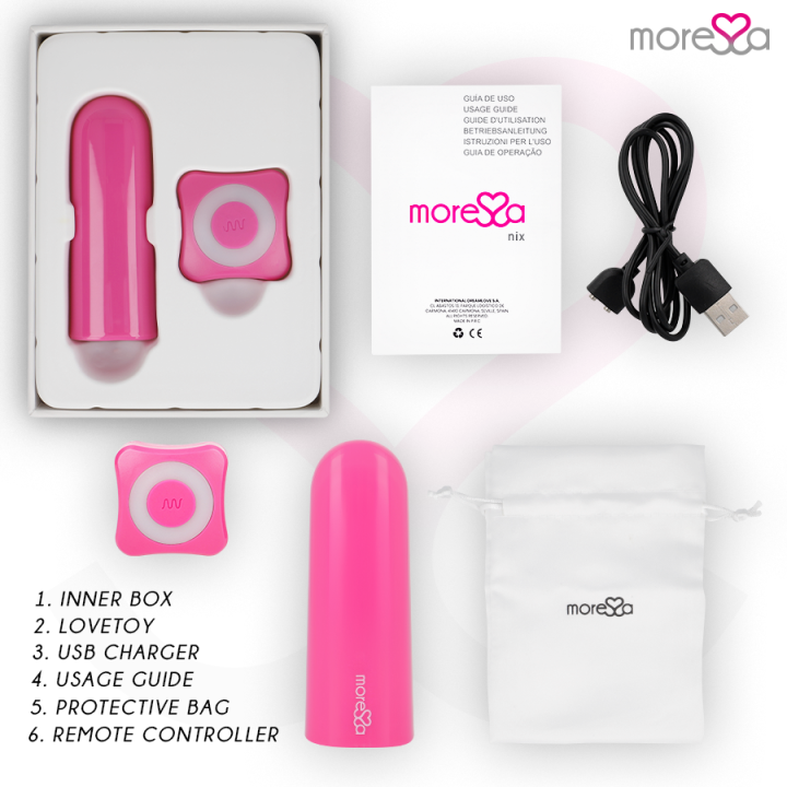 MORESSA NIX POTENTE VIBRADOR MULTI JUEGOS CONTROL REMOTO ROSA