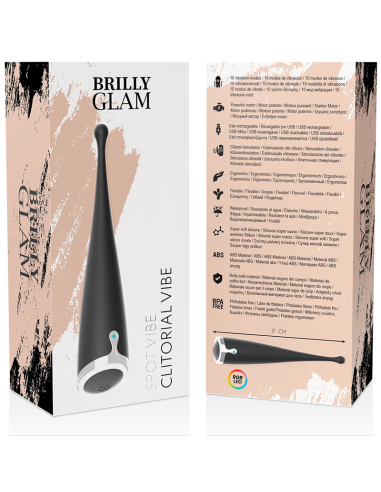 BRILLY GLAM SPOT VIBE VIBRADOR CLITORIAL ORGASMICO SILICONA NEGRO
