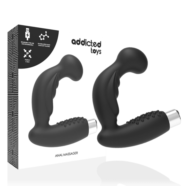 ADDICTED TOYS VIBRADOR PROSTATICO RECARGABLE MODEL 3 NEGRO