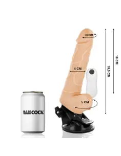 BASECOCK VIBRADOR REALISTICO CONTROL REMOTO NATURAL CON TESTICULOS 195 CM O 4 CM 2