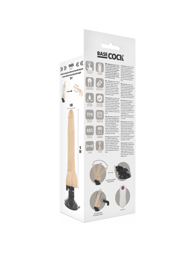 BASECOCK VIBRADOR REALISTICO CONTROL REMOTO NATURAL 19 CM O 4 CM