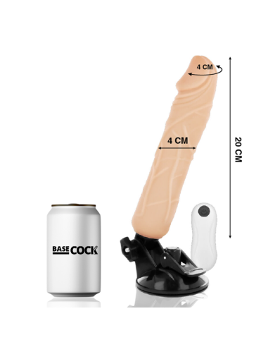 BASECOCK VIBRADOR REALISTICO CONTROL REMOTO NATURAL 20 CM O 4 CM