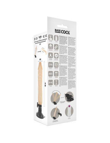 BASECOCK VIBRADOR REALISTICO CONTROL REMOTO NATURAL 20 CM O 4 CM