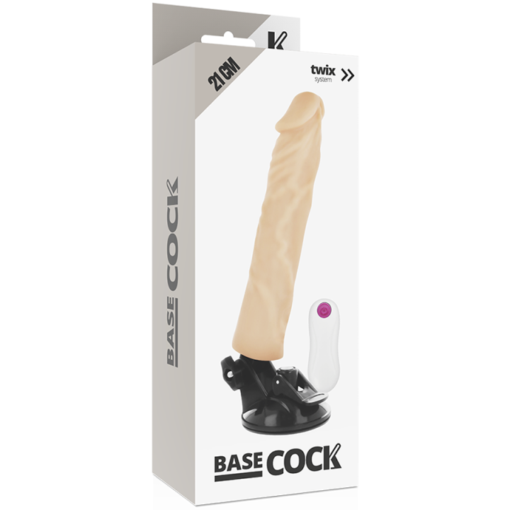 BASECOCK VIBRADOR REALISTICO CONTROL REMOTO NATURAL 21 CM O 4 CM