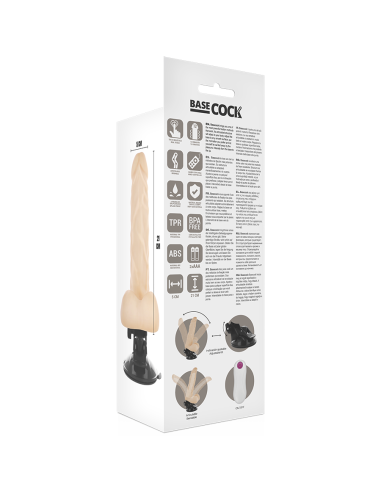 BASECOCK VIBRADOR REALISTICO ARTICULABLE CONTROL REMOTO NATURAL 21 CM O 5 CM
