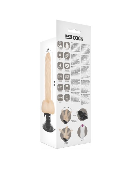 BASECOCK VIBRADOR REALISTICO ARTICULABLE CONTROL REMOTO NATURAL 21 CM O 5 CM BASECOCK VIBRADOR REALISTICO ARTICULABLE CONTROL REMOTO NATURAL 21 CM O 5 CM