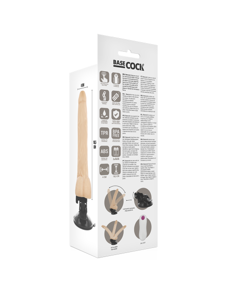 BASECOCK VIBRADOR REALISTICO ARTICULABLE CONTROL REMOTO NATURAL 185 CM O 4 CM BASECOCK VIBRADOR REALISTICO ARTICULABLE CONTROL REMOTO NATURAL 185 CM O 4 CM