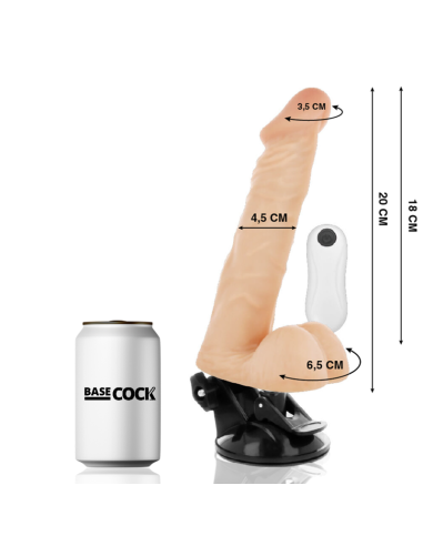 BASECOCK VIBRADOR REALISTICO ARTICULABLE CONTROL REMOTO NATURAL 20 CM O 45 CM