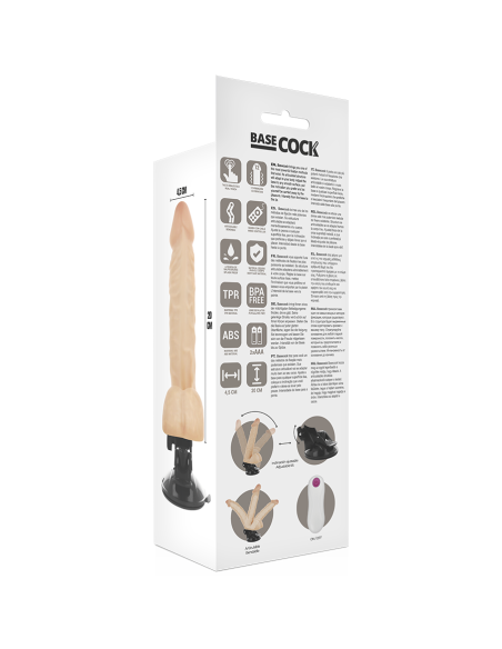 BASECOCK VIBRADOR REALISTICO ARTICULABLE CONTROL REMOTO NATURAL 20 CM O 45 CM BASECOCK VIBRADOR REALISTICO ARTICULABLE CONTROL REMOTO NATURAL 20 CM O 45 CM