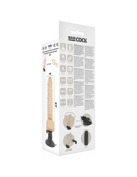 BASECOCK VIBRADOR REALISTICO CONTROL REMOTO NATURAL 185 CM O 4CM BASECOCK VIBRADOR REALISTICO CONTROL REMOTO NATURAL 185 CM O 4CM