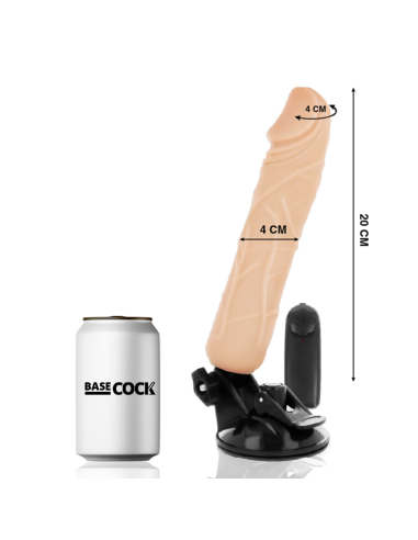 BASECOCK VIBRADOR REALISTICO CONTROL REMOTO NATURAL 20 CM O 4 CM