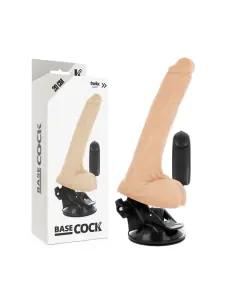 BASECOCK VIBRADOR REALISTICO CONTROL REMOTO NATURAL CON TESTICULOS 20 CM O 4 CM
