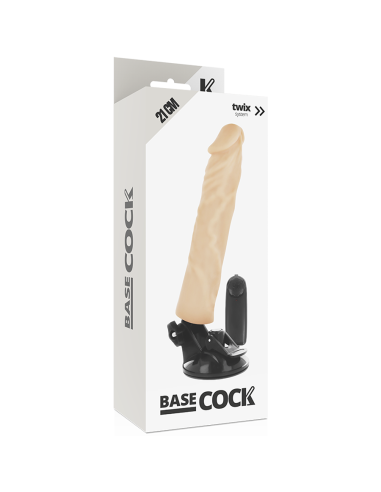 BASECOCK VIBRADOR REALISTICO CONTROL REMOTO NATURAL 21 CM O 4 CM