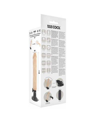 BASECOCK VIBRADOR REALISTICO CONTROL REMOTO NATURAL 21 CM O 4 CM
