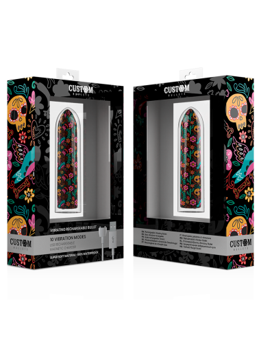 CUSTOM BULLETS BALA RECARGABLE SKULL 10 INTENSIDADES