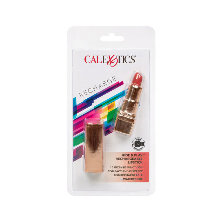CALEXOTICS BALA PINTALABIOS RECARGABLE HIDE PLAY ROJO