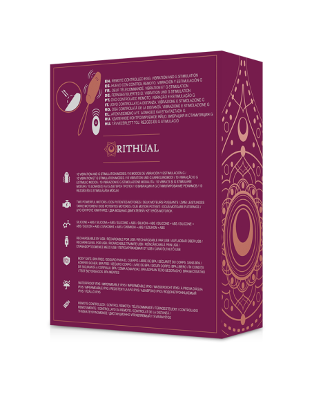 RITHUAL PRIYA HUEVO CONTROL REMOTO G SPOT VIBRACION RITHUAL PRIYA HUEVO CONTROL REMOTO G SPOT VIBRACION