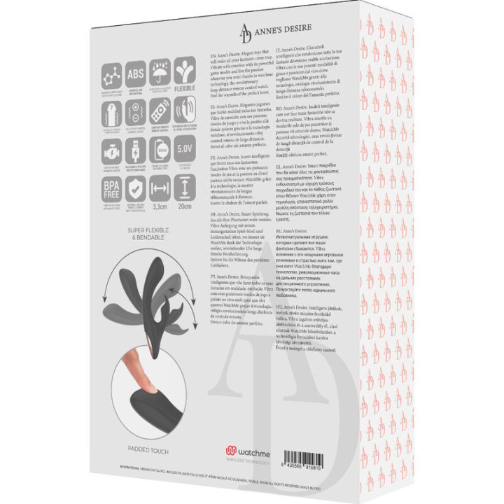 ANNE S DESIRE RABBIT CONTROL REMOTO TECNOLOGIA WATCHME NEGRO